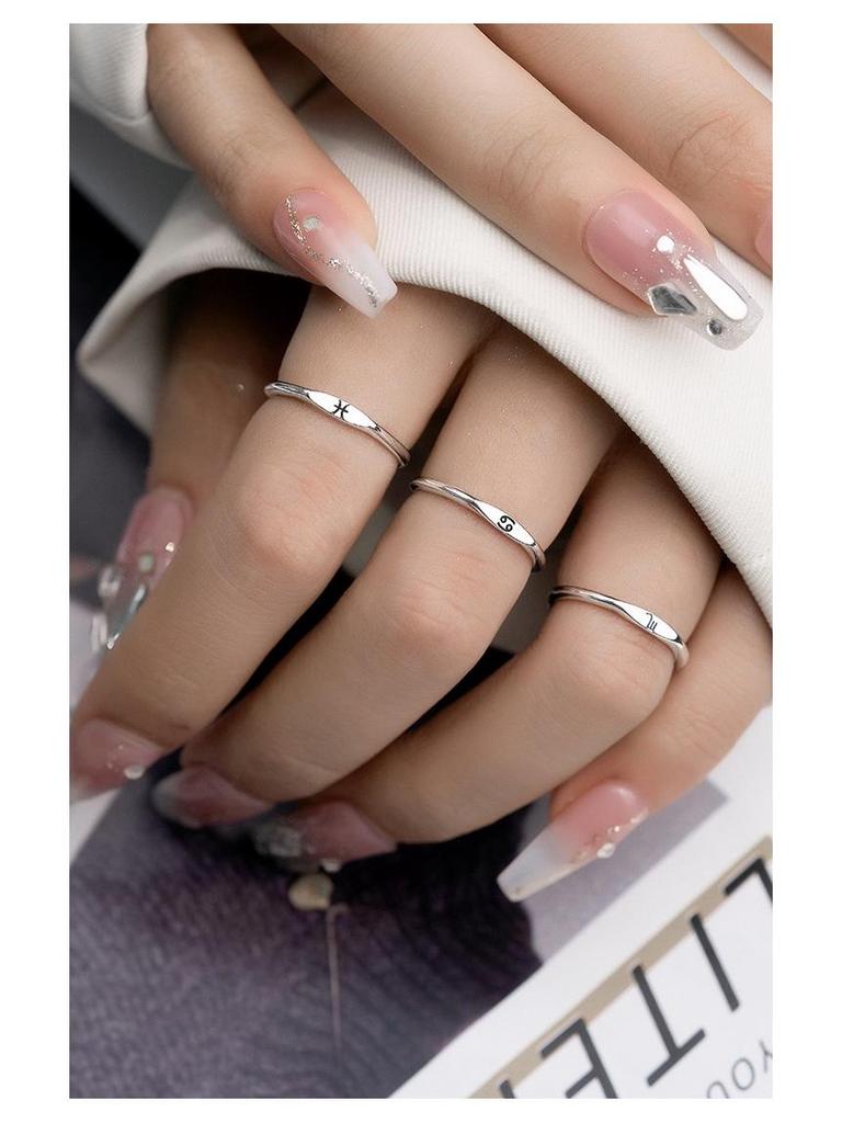 Bague Réglable en Argent S925 Arbre Banyan Constellation Scorpion pour Femme