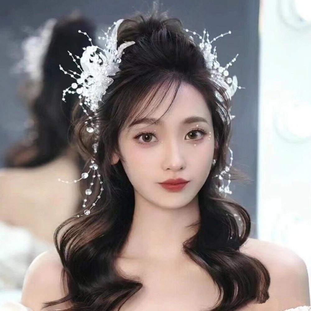 Elegant Pearl Hair Hoop Luxury Decorative Clips Sweet Crystal Hairclips  Birthday