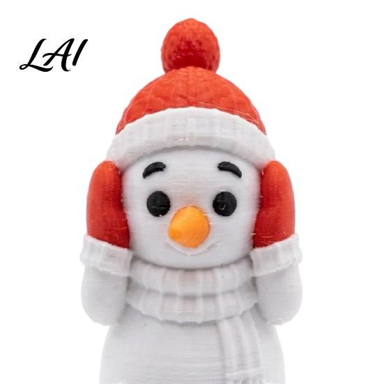 Decorative Winter Desk Accessory 3D Printed Snowman Figurine See No Evil Speak Hear Cute Home Decor Christmas Ornament for Holiday And Office