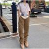 Women Cargo Pants High Waist Solid Color Loose Multi Pockets Full Length Soft Breathable Casual Streetwear Lady Denim Trousers