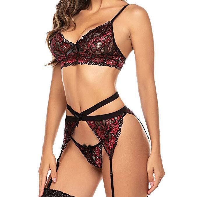 Sensual Embroidered Lace Lingerie Set - European & American Style