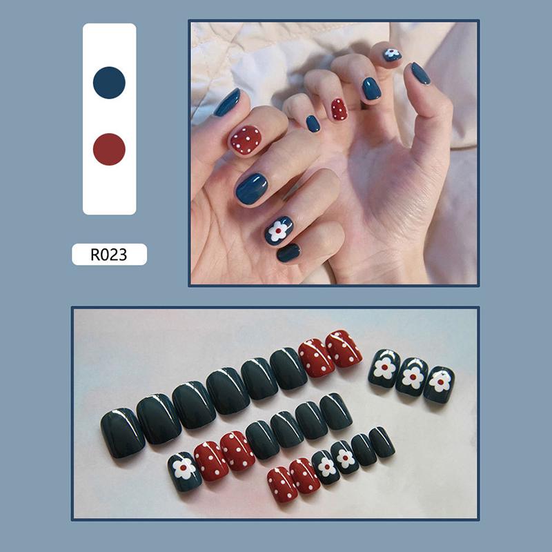 24 Pieces Boxed New Finished Nail Patch Fake Nail Wearable Nail Patch Waterproof