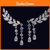 Crystal Zircon Women Leaves Tassel Drop Dangle Earrings