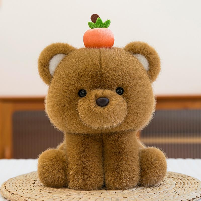 New Fruit Animal Panda Table with Doll Ornaments Cute Cow Doll Plush Toy Girlfriend Birthday Gift