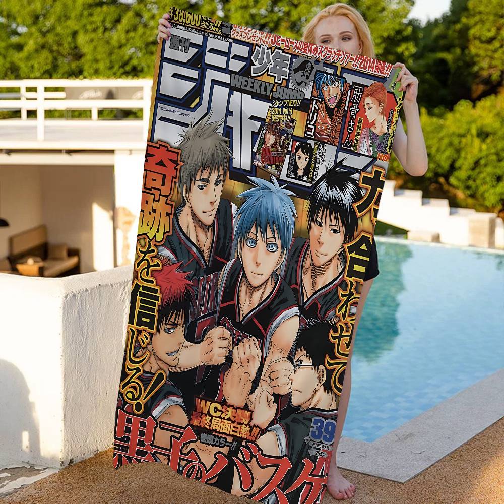 Toalla de Baño Anime Baloncesto Kuroko Microfibra Suave Absorbente de Agua Transpirable Para Niña Niños Decorativa Dibujos Animados Toalla de Playa