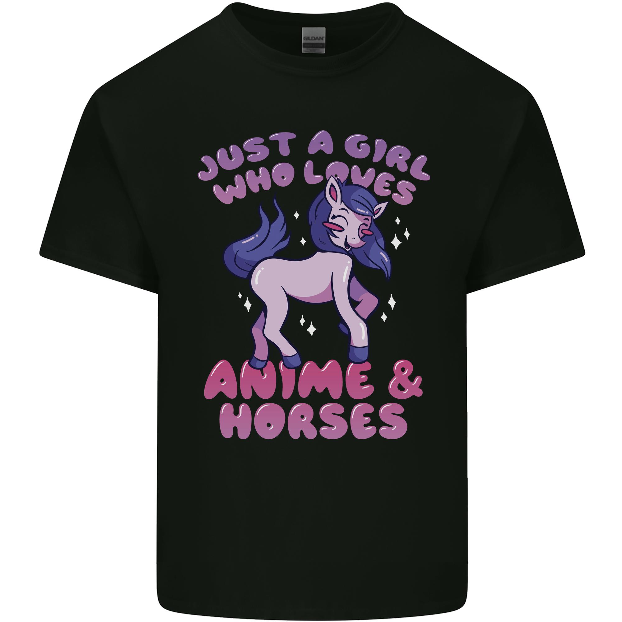 Girl Who Loves Anime Horses Riding Unisexs Light Cotton TShirt S
