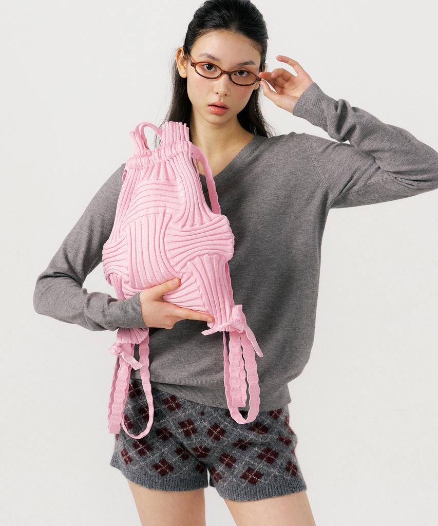 Pleatsmama New Bow Backpack Light Pink