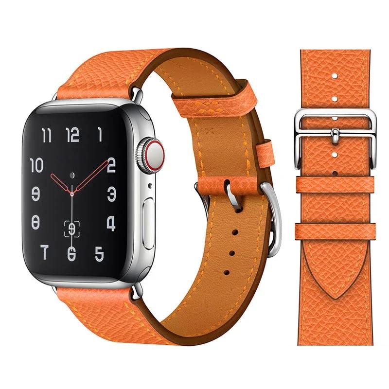 Genuine Leather Bracelet Strap For Apple Watch Band 45mm 49mm 41mm 44mm 42mm 46mm Leather Wristband iWatch Ultra 11 10 9 8 7 6 5