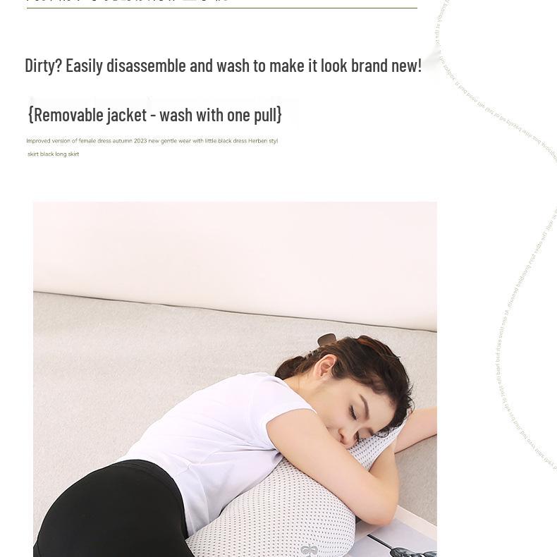 J-Shaped Multifunctional Maternity and Side Sleeper Pillow for Back Support & Breastfeeding