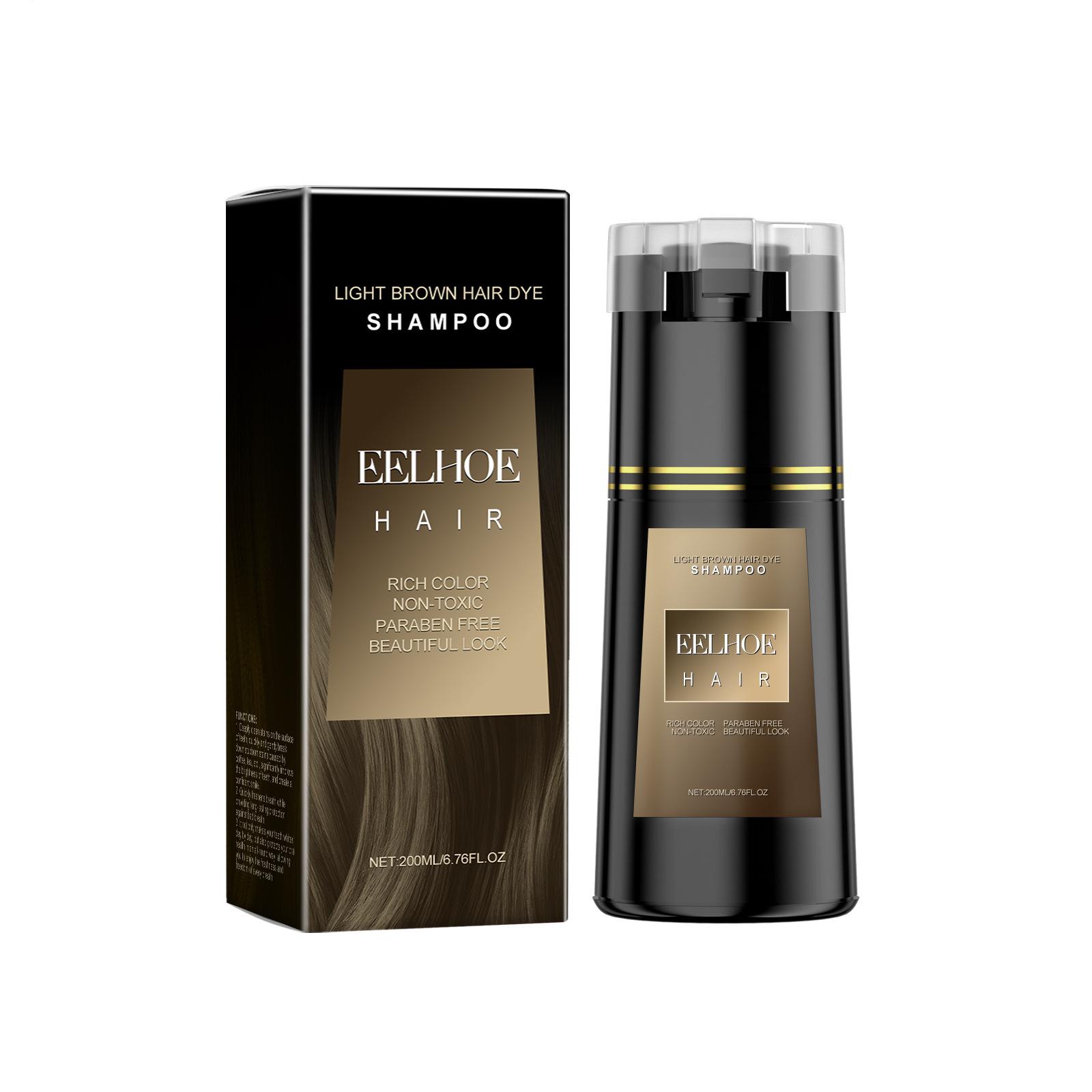 

EELHOE Многоцветный шампунь для окрашивания волос Натуральный Не раздражающий Питает кожу головы Легкое окрашивание Стойкий эффект Разглаживающее окрашивание волос 200ml светло-коричневого