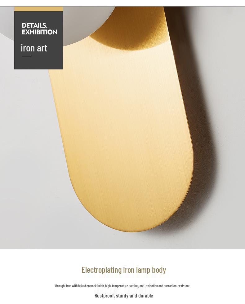 Gold Nordic Wall Lamp: Simple, Luxurious Postmodern Design for Bedroom, Living Room, or Corridor