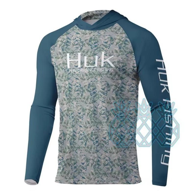 Mens Long Sleeve UPF 50 Quick Dry Hooded Fishing Shirt Outdoor Sports Cycling Travel Summer