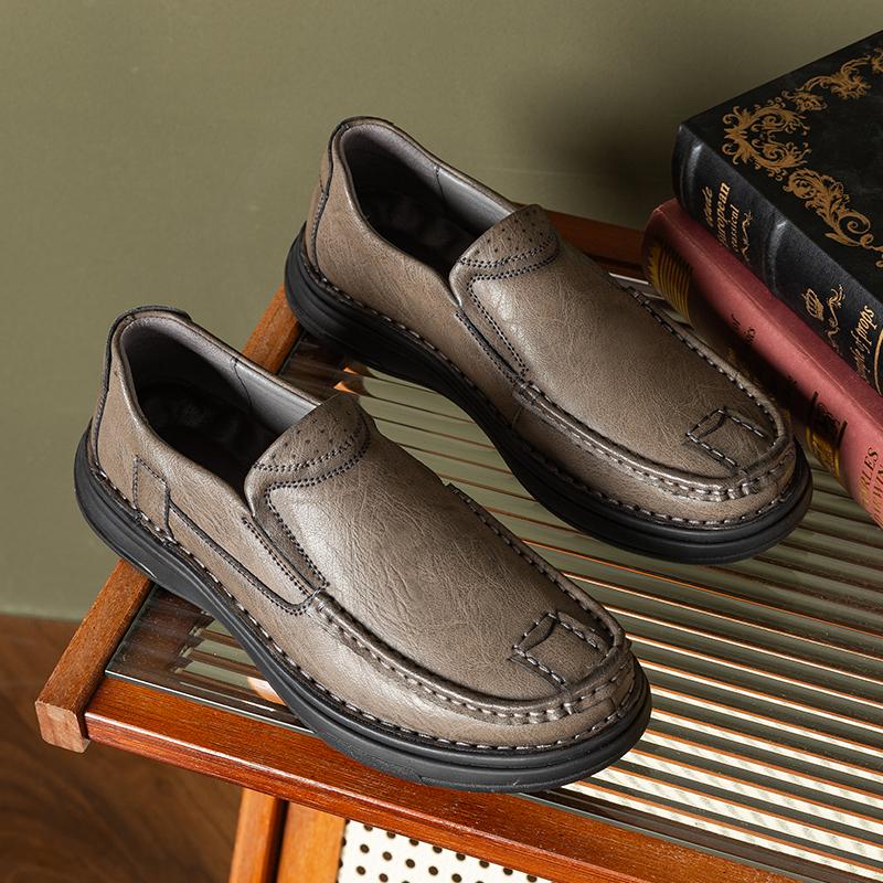 Fashion Genuine Leather Men Casual Shoe Breathable Loafers Sneakers Fashion Comfortable Slip on Flats Handmade Leisure Man Driving Shoes