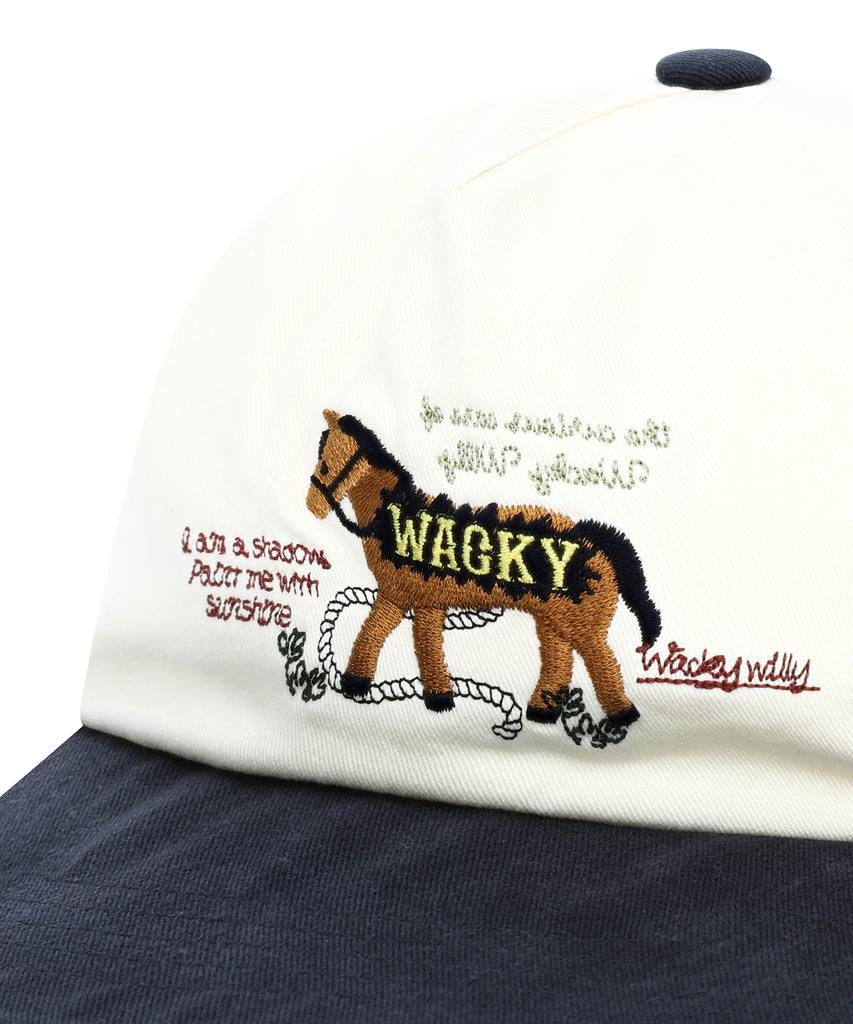 WACKY WILLY Horse Panel Cap Ivory