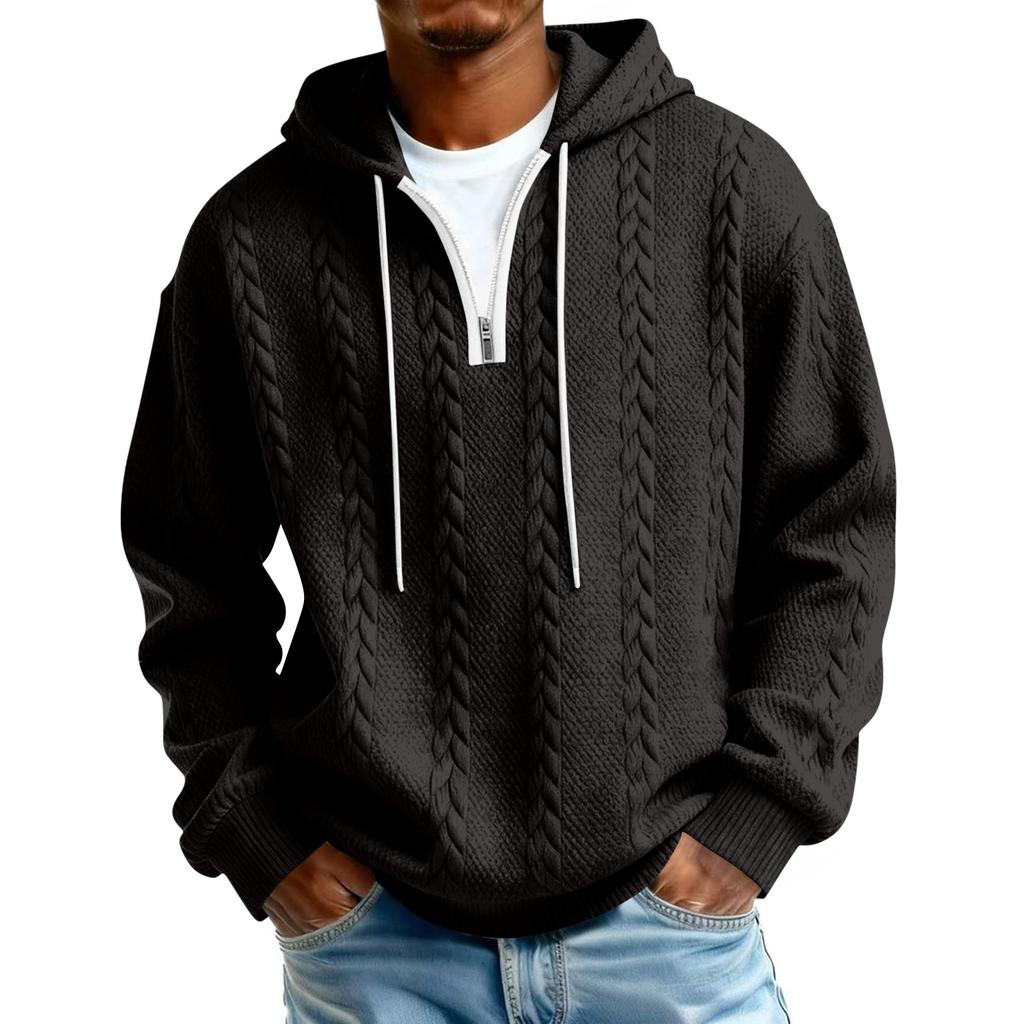 Men's Long Sleeves Leisure Sports Half Zipper Hooded Hood Hoodie
