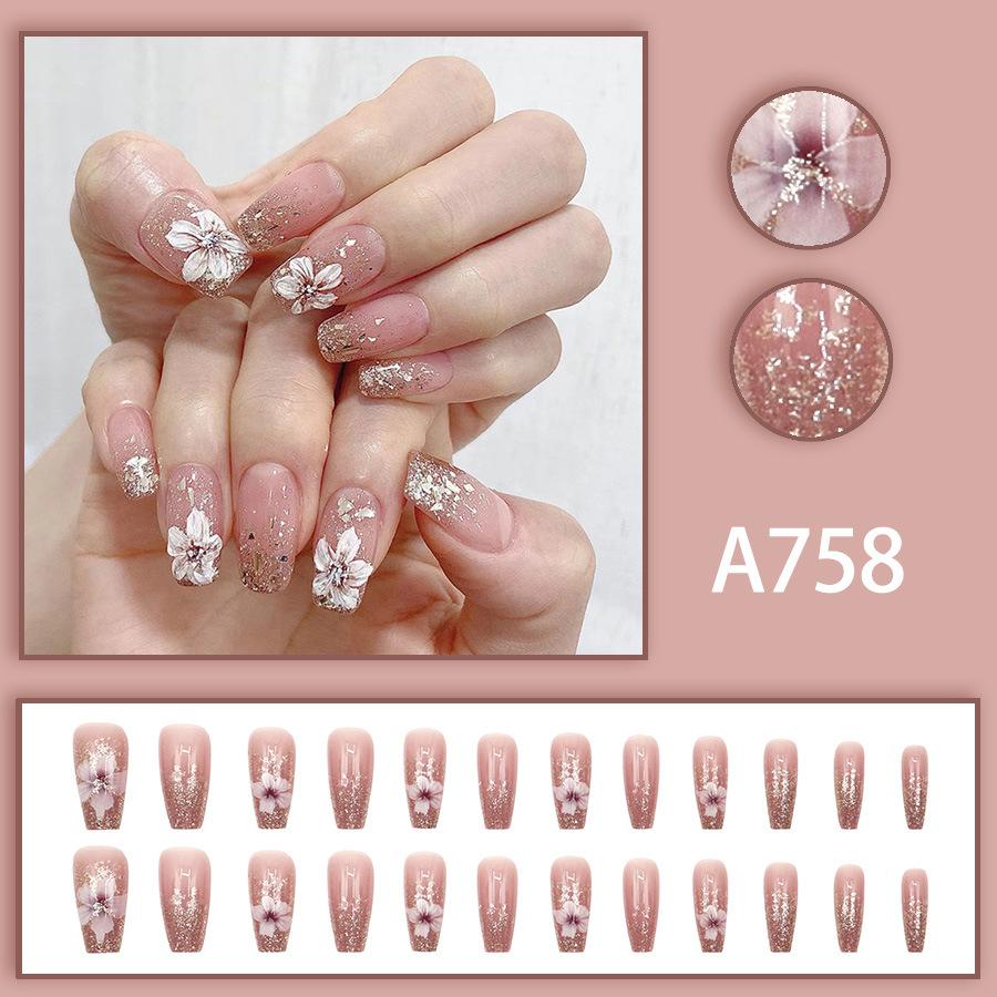 24PCS  Press On Nails Short Square Fake Nails Cute Designs Glossy False Nails Halloween Nails Cute Full Cover Glue On Nails Stick With 2ml Glue