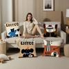 Creative Coffee Illustration Pillow Case Plush Fabric Soft Double Sided Print Home Sofa High Quality Cushion Cover Throw