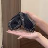 [Hair Claw Clip] 1pc Strong Hair Claw Clip for Thick Hair Black Big Size Non Slip Acrylic Clip Vintage Sparkle Stones Wheat Hair Accessory