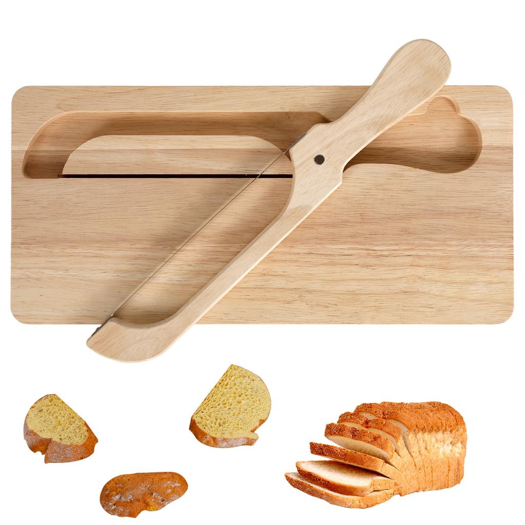 1Set Bread Knife and Cutting Board Set Multipurpose Bread Slicing Tools Embedded Bread Knife for Homemade Breads Kitchen Gadgets