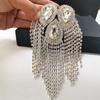 Rhinestone Drill Chain Tassel Epaulet Brooch for Stage Wear and DIY Clothing Accessories