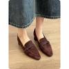 Literary and retro style loafers, women's one-pedal French single shoes, lazy Doudou shoes