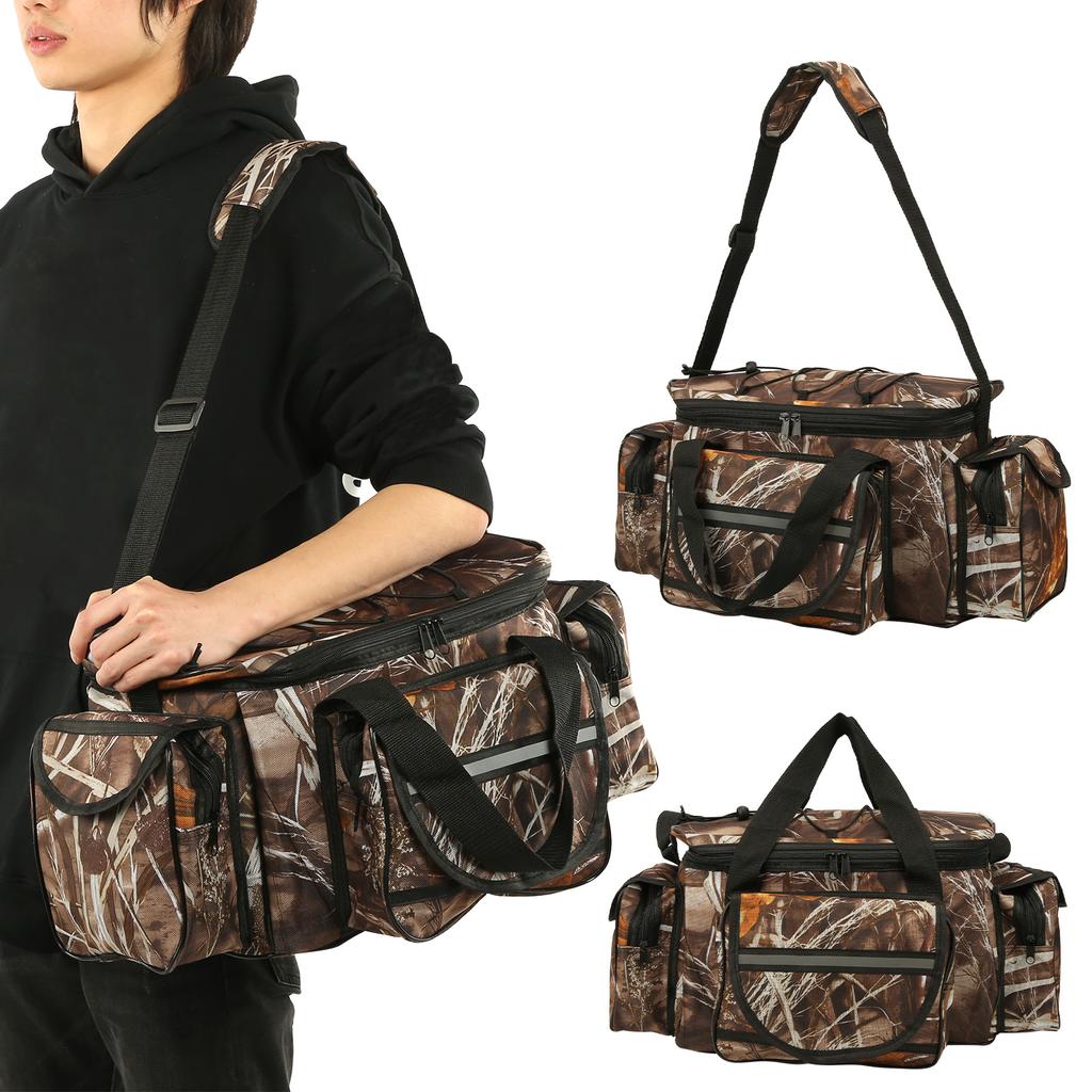 Torba z tkaniny Oxford o dużej pojemności, wielofunkcyjna torba na ramię, kieszenie do przechowywania przynęt wędkarskich