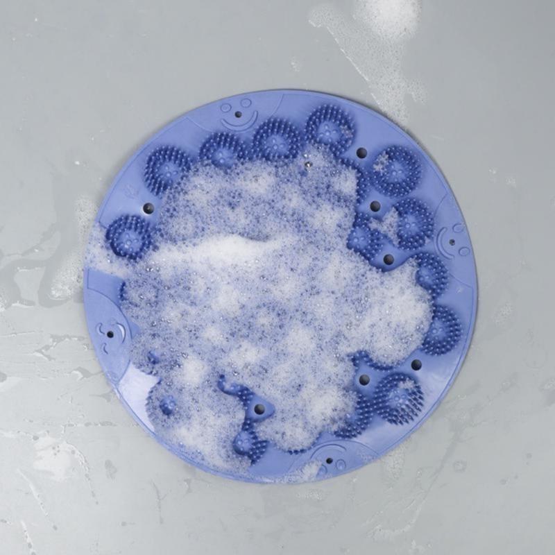 1 Peça de escova de limpeza de costas de silicone com ventosa, almofada de banho esfoliante reutilizável, antiderrapante, pode limpar a sujeira da pele, almofada esfoliante