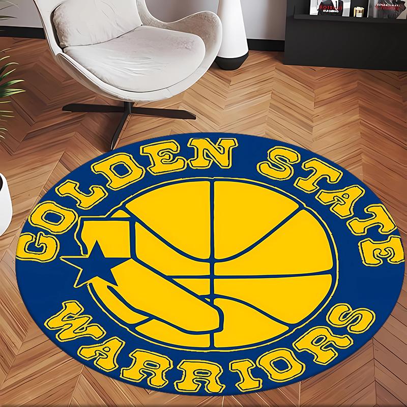 Golden State Warriors (1) Round Office Rug Decorative Floor Rug for Office Bedroom Living Room and Home Space
