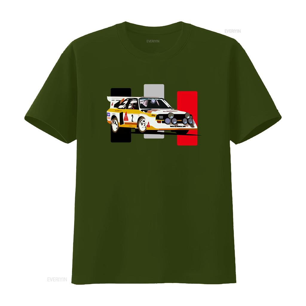 Klassisches Sport quattro S1 E2 Rallye Rennwagen Design T-Shirt für Motorsport-Enthusiasten vintage gewaschen stilvoll