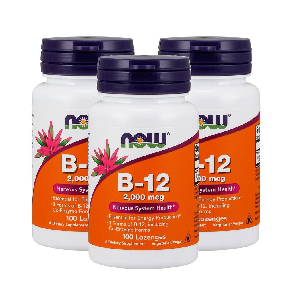 Now Foods Vitamin B-12 2000mcg Lozenges 100 Tablets 3 Pcs