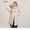 Westlink Women's Korean Style Mid-Length Woolen Toggle Coat