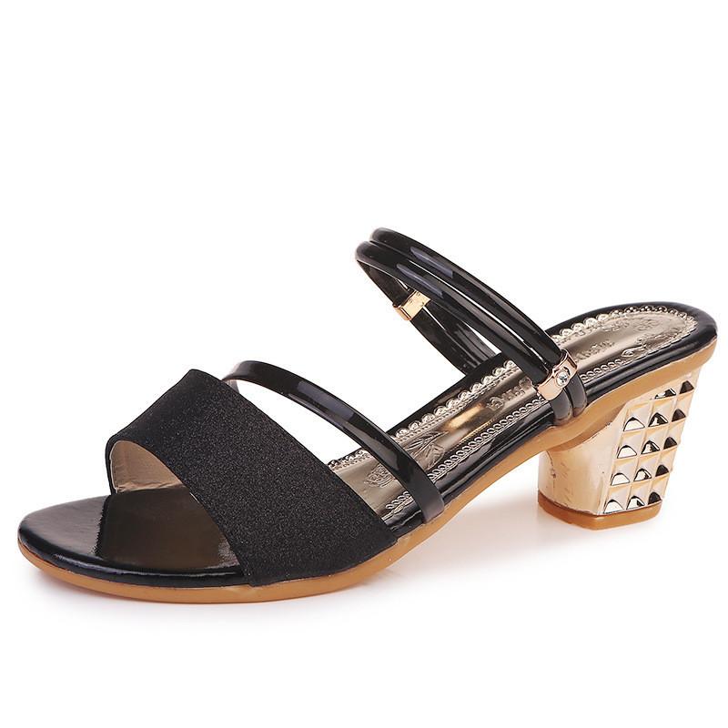 Summer Flat Sandals With Chunky Heel For Casual Wear