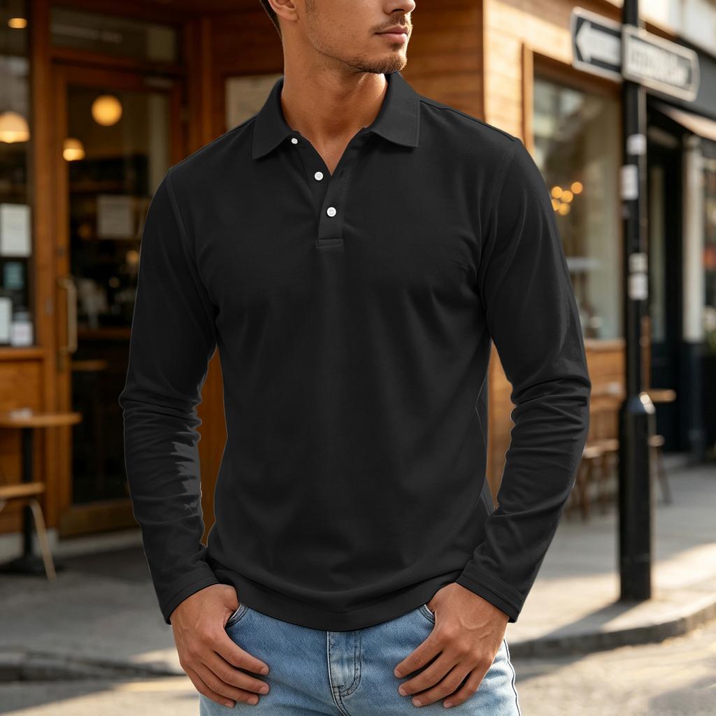 Men's Color Long Sleeve Shirt for Outdoor Casual Wear