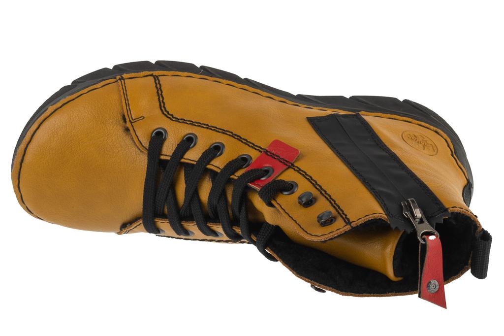 RIEKER Booties, Womens Yellow Lace-up Shoes