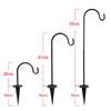 Black Solar Garden Shepherd Hook Outdoor Lawn Stake Decor