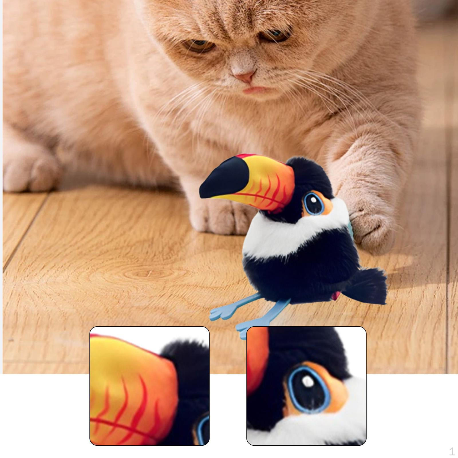 

Интерактивная игрушка для кошек «Машущая птица», автоматическое чириканье, твит для домашних кошек, котенка, товары для питомцев чёрный