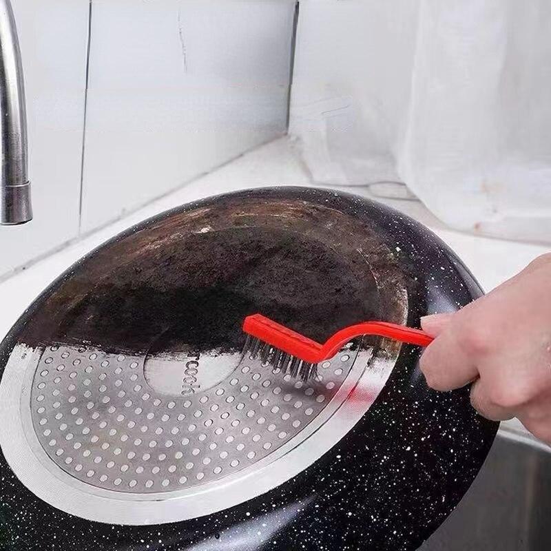 3pcs/Set Efficient Gas Cooker Brushes Nylon/copper/iron Brush Hair Gas Stove Oil Stain Remover Kitchen Cleaning Brushes