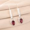 Rhodolite Gemstone 925 Stamped Silver Jewelry Handmade Earrings 2.3" For Sister EE-166-10