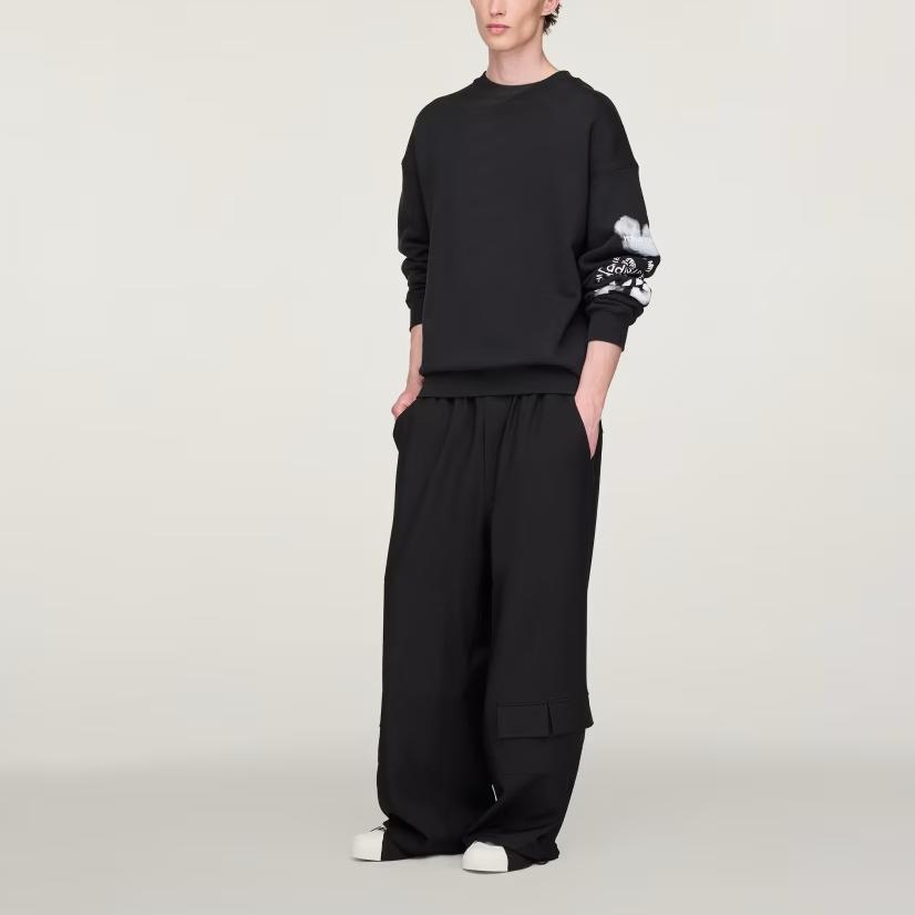 Y-3 Graphic Crew Sweatshirt Black Women Tops JX4749