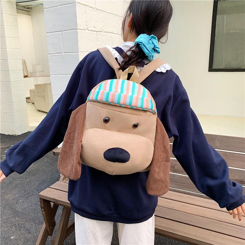 2025 Large Korean Style Backpack with Cute Cartoon Dog Design for Students