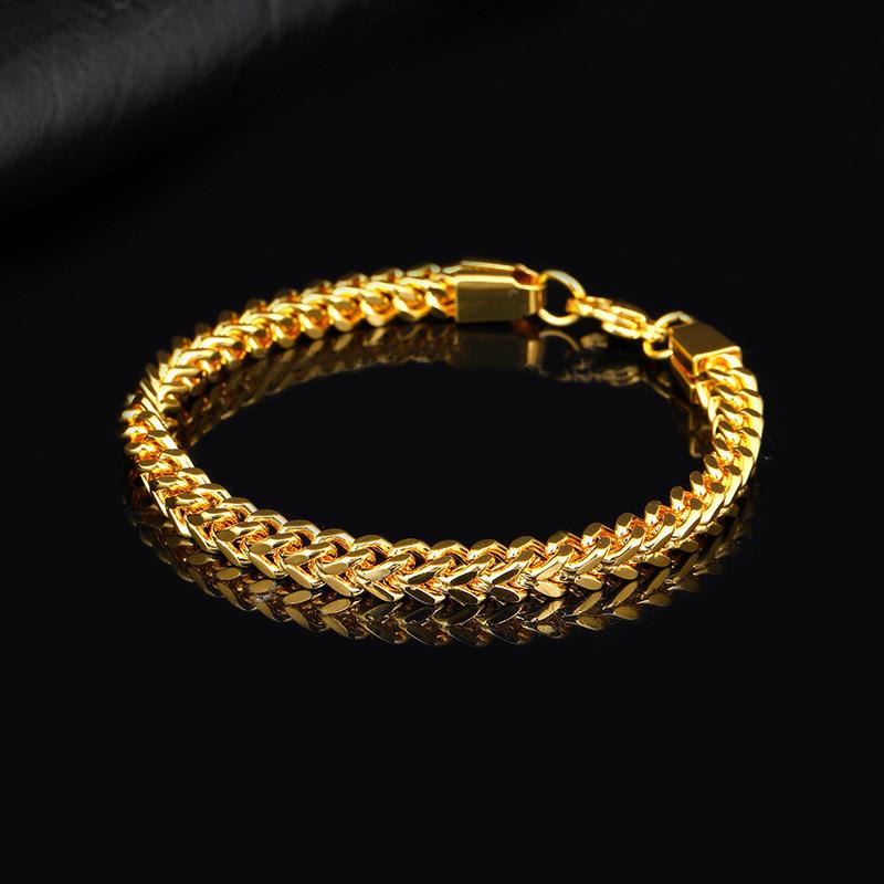 Hip Hop European-American Titanium Steel Double Row & Single Row Mesh Bracelet with Stainless Steel Inlay.