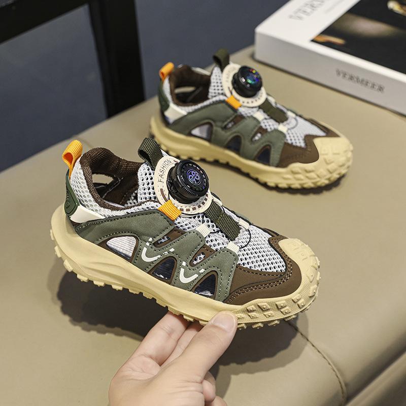 

Летняя мужская каркасная обувь, обувь для ходьбы по воде, дышащая обувь для хайкинга, летние мужские и женские прохладные тапочки, детская пляжная обувь для родителей и детей 36 зелёный