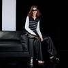 Women's Faux Two-Piece Striped Knit Pullover
