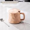 Hand-Pinch Ceramic Mug with Spoon and Lid