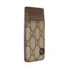 Gucci GG Supreme Canvas Card Holder Unisex Accessories Beige Dark-Brown 817197-FACQC-9773