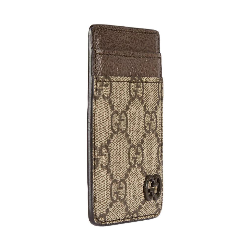 Gucci GG Supreme Canvas Card Holder Unisex Accessories Beige Dark-Brown 817197-FACQC-9773