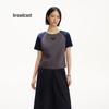 Women's Contrast Color Round Neck Short Sleeve T-shirt