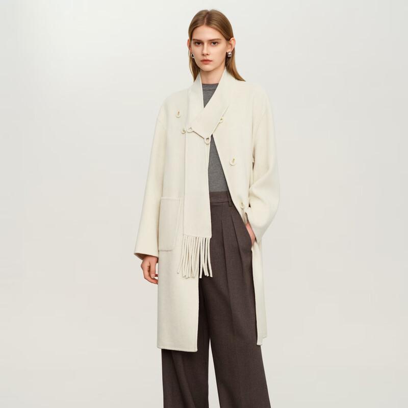 Elva' Island Women's Fashion Double-Faced Wool Coat