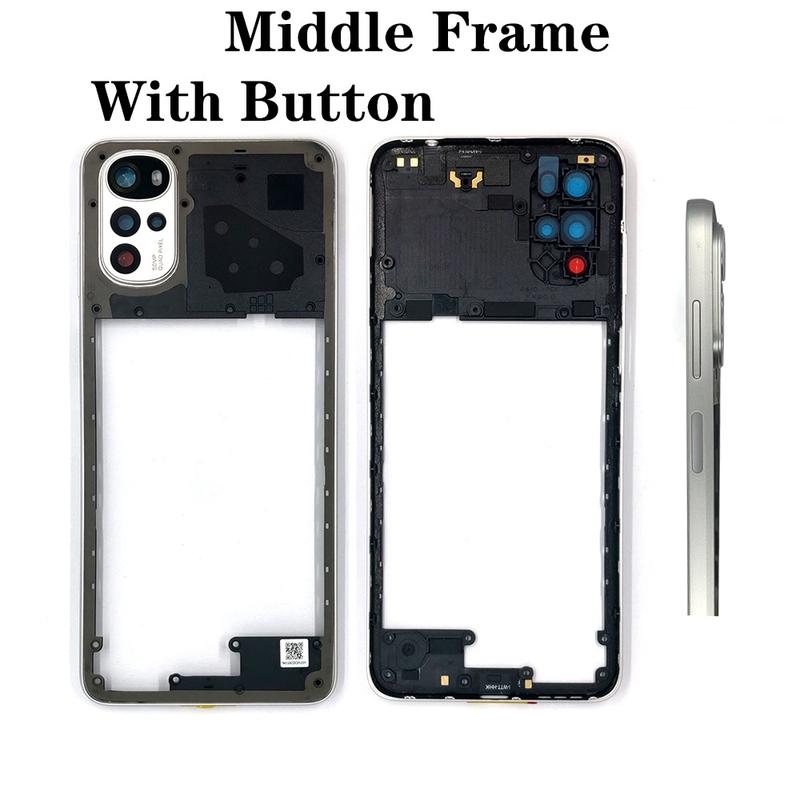 For Motorola Moto G22 Middle Frame Housing Bezel With Side Button