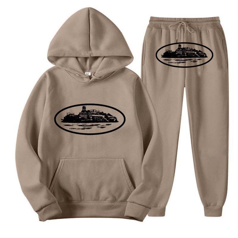 Corteiz Trendy Street Loose Hoodie Set Women's Beauty Hip-hop Skateboard Casual Top Men's Outfit